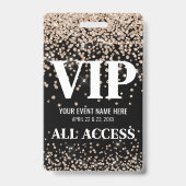 Goud Zwart VIP Evenement Badge (Voorzijde)