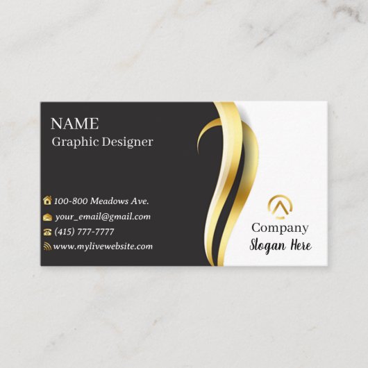 Goud & Zwart Visitekaartjes 2 Pack van 100 (Voorkant)