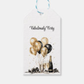 Goud Zwart Wit Balloon Boeket Gift Labels Cadeaulabel (Voorkant)
