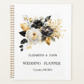 Goud Zwart Wit Bloemen Planner (Voorkant)