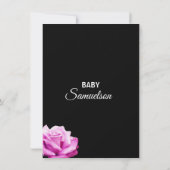 Goud Zwart Wit Bloemen Roze Rose Baby shower Kaart (Achterkant)
