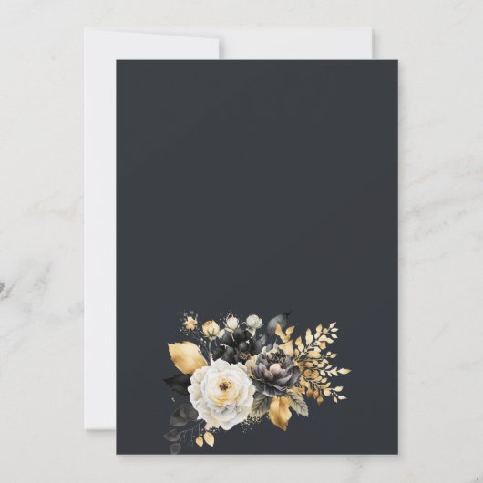 Goud Zwart Wit Bloemen Save The Date