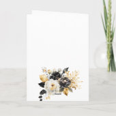 Goud zwart wit bloemen verjaardag kaart (Achterkant)