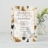 Goud Zwart Wit Cream Western Koeienhuid Kaart (Staand voorkant)