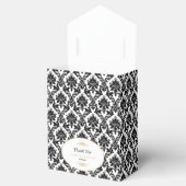  Goud Zwart & Wit Damast Bruiloft Bedankdoosjes (Geopend)