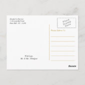  Goud Zwart & Wit Damast Bruiloft Bedankt Briefkaart (Achterkant)