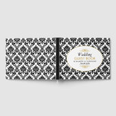 Goud Zwart & Wit Damast Bruiloft Gastenboek (Volledig)