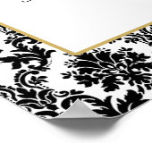  goud, zwart & wit damast bruiloft welkom poster (Hoek)