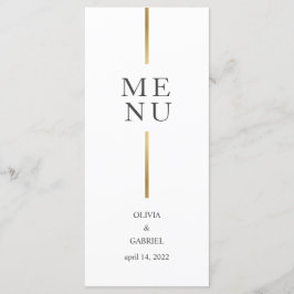 Goud zwart-wit. Eenvoudig modern huwelijksdiner Menu