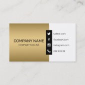 Goud Zwart Wit Geometrisch Visitekaartje (Achterkant)