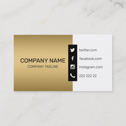 Goud Zwart Wit Geometrisch Visitekaartje (Achterkant)