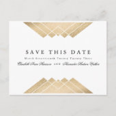 Goud Zwart & Wit Geometrische Gatsby Save The Date Aankondigingskaart (Voorkant)