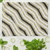 Goud Zwart Wit Keuken Handdoek (Gevouwen)