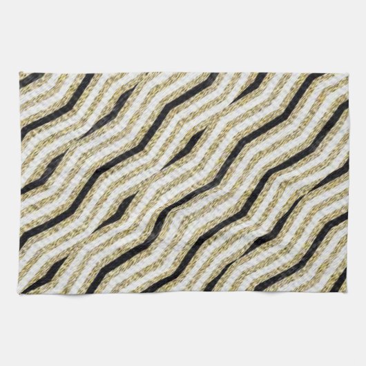 Goud Zwart Wit Keuken Handdoek (Horizontaal)