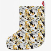 Goud Zwart Wit Luipaarden Grote Kerstsok (Achterkant)