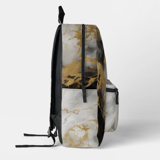 Goud, Zwart & Wit Marmer | Bedrukte Rugzak (Links)