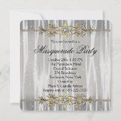 Goud Zwart Wit Masquerade Feest Kaart (Achterkant)