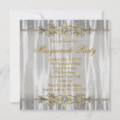 Goud Zwart Wit Masquerade Feest Kaart (Achterkant)