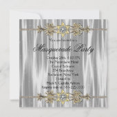 Goud Zwart Wit Masquerade Party Kaart (Achterkant)