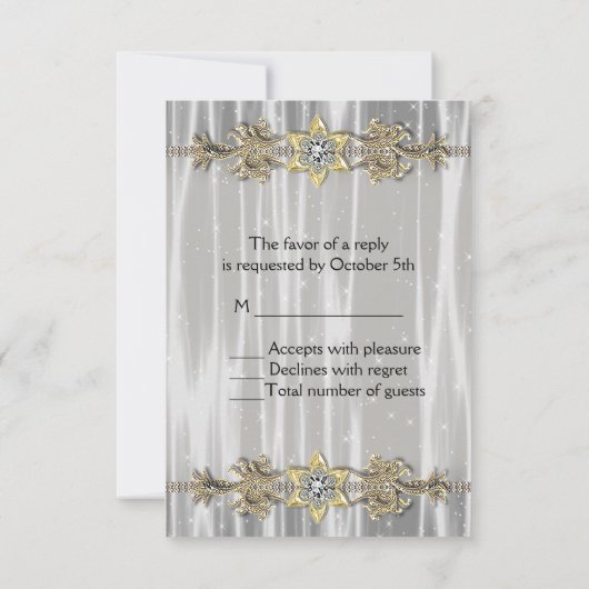 Goud Zwart Wit Masquerade Party RSVP (Achterkant)