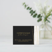 Goud Zwart/Wit Modern Visitekaartje (Staand voorkant)