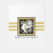 Goud Zwart Wit Schaatsen / Kunstschaatsen Fleece Deken (Voorkant)