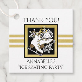 Goud Zwart Wit Schaatsen Partij Dank u Bedankjes Labels