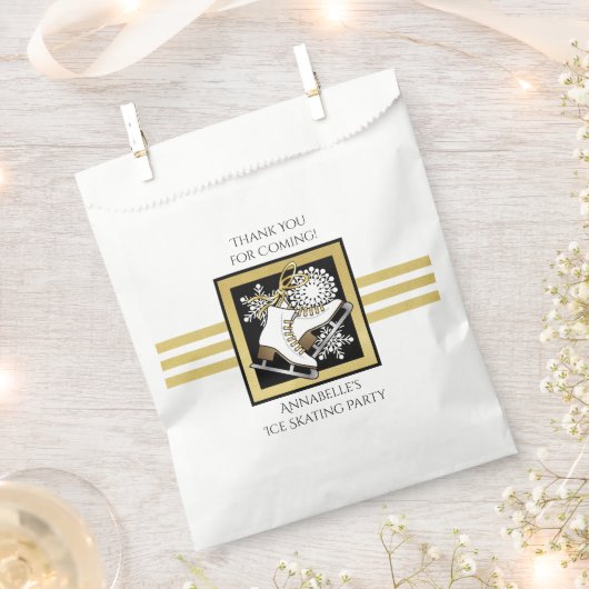 Goud Zwart Wit Schaatsen Partij Dank u Bedankzakje (Geknipt)