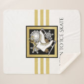 Goud Zwart Wit Schaatsen Sherpa Deken (Voorkant (horizontaal))