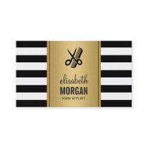 Goud Zwart Wit Strepen Hair Stylist Afspraak