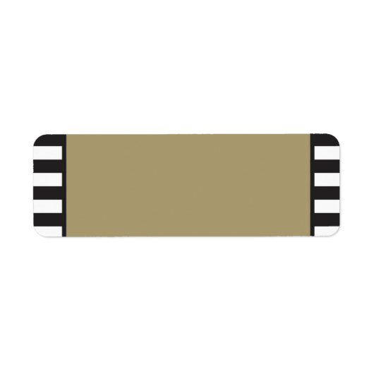 Goud - Zwart-wit Strepen - Retouradres Etiket (Voorkant)