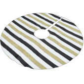 Goud Zwart Wit Stripes Kerstmis Kerstboom Rok (Gekanteld)