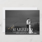 Goud Zwart & Wit We Zijn Getrouwd Foto Kaart (Voorkant)