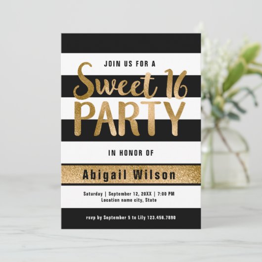 Goud zwart wit, zestien jaar oud kaart (Staand voorkant)