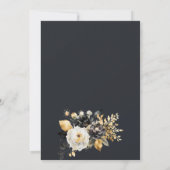 Goud Zwart Witte Bloemen Bewaar De Datum Save The Date (Achterkant)