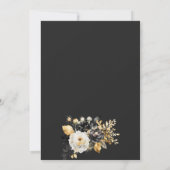 Goud Zwart Witte Bloemen Kaart (Achterkant)