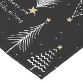 Goud, zwart, witte, moderne kerstboomsterren lange tafelloper (Hoek)