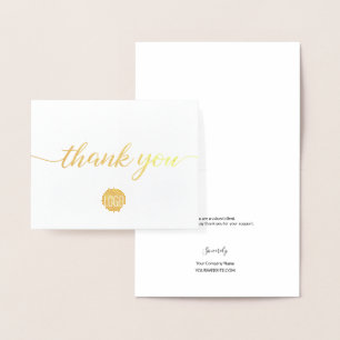Goud Zwart Zakelijk Elegant kleine bedankje Folie Kaarten