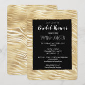 Goud Zwart Zebra Print vrijgezellenfeest Kaart (Voorkant / Achterkant)