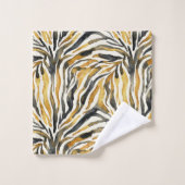 Goud Zwart Zebraprint Patroon Bad Handdoek (Wasdoekje)