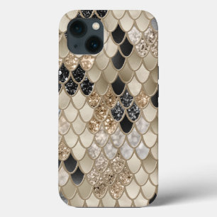 Goud Zwart Zeemeermin Schalen Glam #1 (Faux Glitte Case-Mate iPhone Case