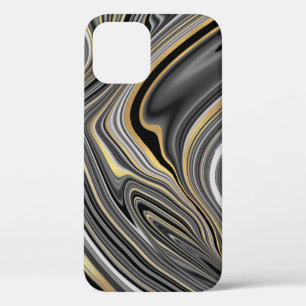 Goud zwart zilveragaat vloeibare marmer-Hoesje-Mat Case-Mate iPhone Case