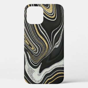 Goud zwart zilvervormig marmer Case-Mate iPhone case