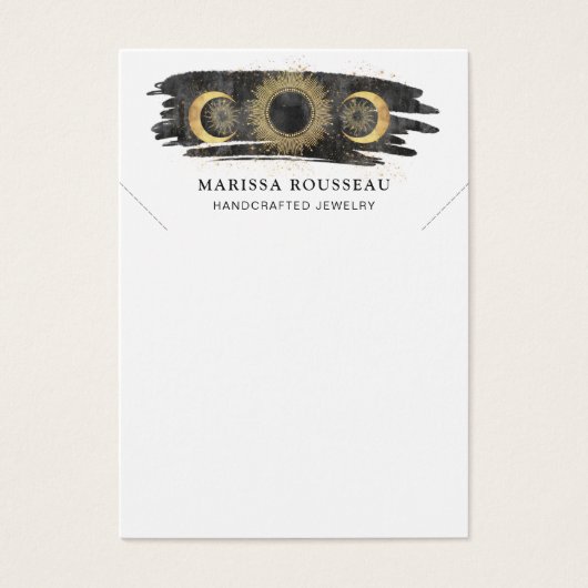 Goud Zwart Zon Maan Star Ketting Display Kaart (Voorkant)