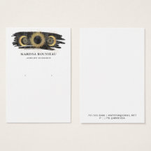 Goud Zwart Zon Maan Star Oorbel Display Kaart