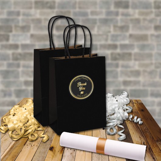 Goud | Zwarte Afstudeerder Pet Klasse 2023 Harteli Ronde Sticker