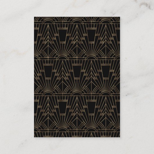 Goud Zwarte Art Deco Gatsby Bruiloft Details uit d Informatiekaartje (Achterkant)