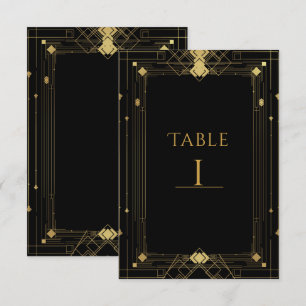 Goud & Zwarte Art Deco Gatsby Bruisende Jaren 20 E Kaart