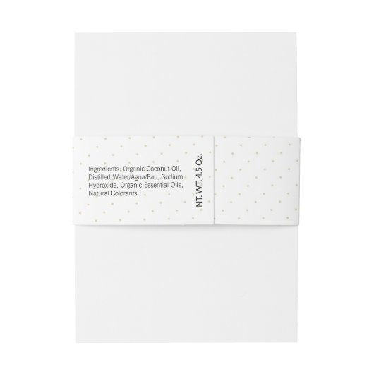 Goud & Zwarte Artisan Zeep Band Wrap Verpakking Uitnodigingen Wikkel (Achterkant Voorbeeld)