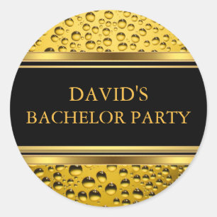 Goud & Zwarte Bier Verlovingsfeest Sticker